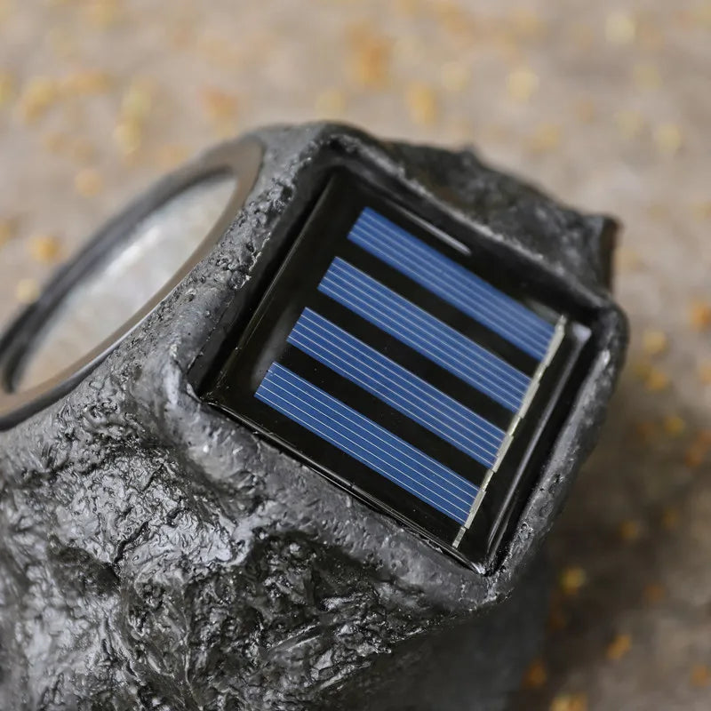 LED Solar Energy Warm Light  Outdoor Garden Lawn Decoration Waterproof Lighting Garden Spotlight Solar Simulation Stone Light