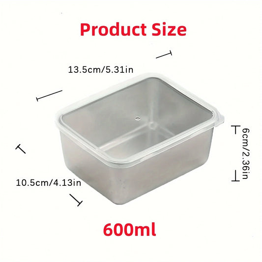 6-Piece Stainless Steel Food Storage Containers Set With Lids - Leakproof, Stackable & Reusable For Camping, Picnics, School