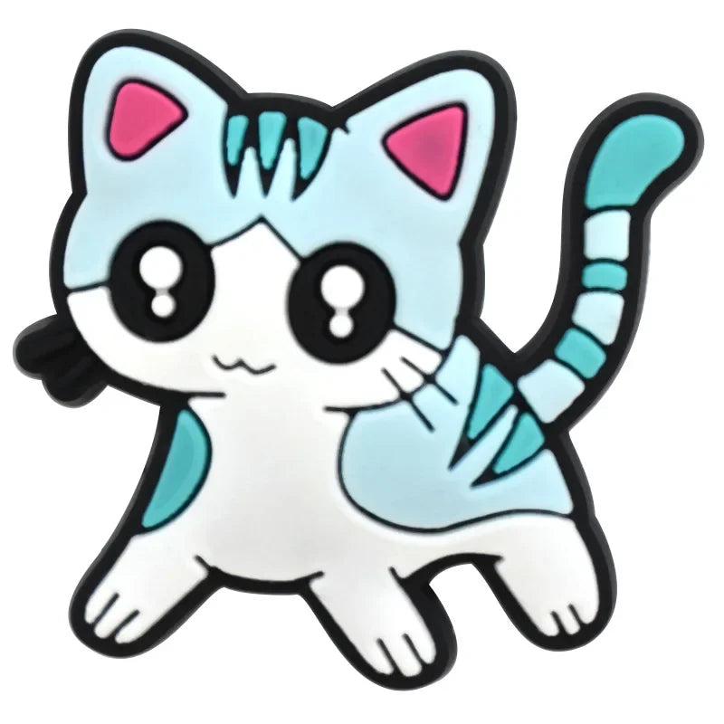 Cute Cats Shoe Charms Decoration for Crocs Pin Accessories Bracelet Wristband Party Gifts