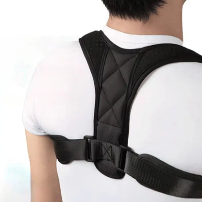 Polyester Back Straightener Adjustable Breathable Back Posture Corrector Black Support Back Brace Posture Corrector Fitness