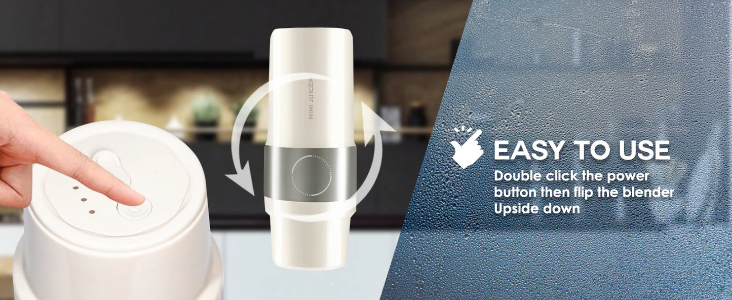 Vacuum Insulated Blender for Fruits and Vegetables - Rechargeable Portable Blenders with Stainless Steel Blade