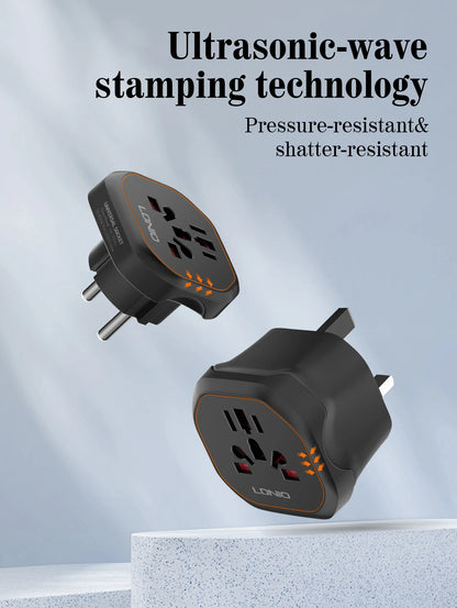 LDNIO Universal Travel Adapter EU Kr Plug Adaptor To Universal European To American Plug 48mm Converter For Travel Accessories