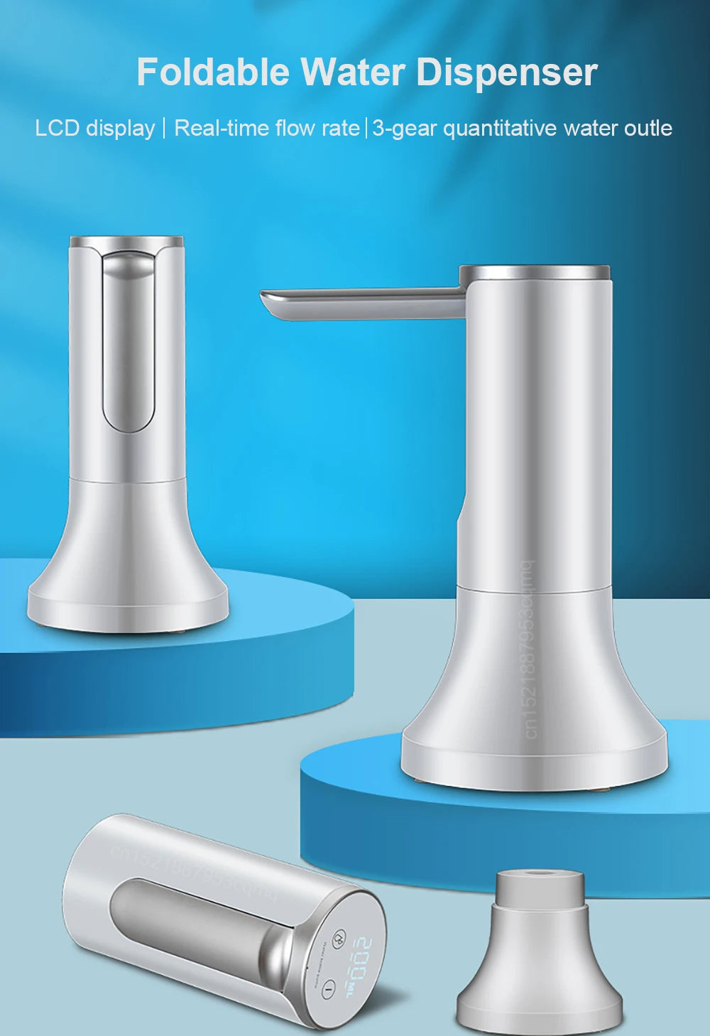 Electric Water Gallon Bottle Pump Foldable Automatic Water Dispenser 19 Liters Bottle Rechargeable Desktop Drinking Water Pump