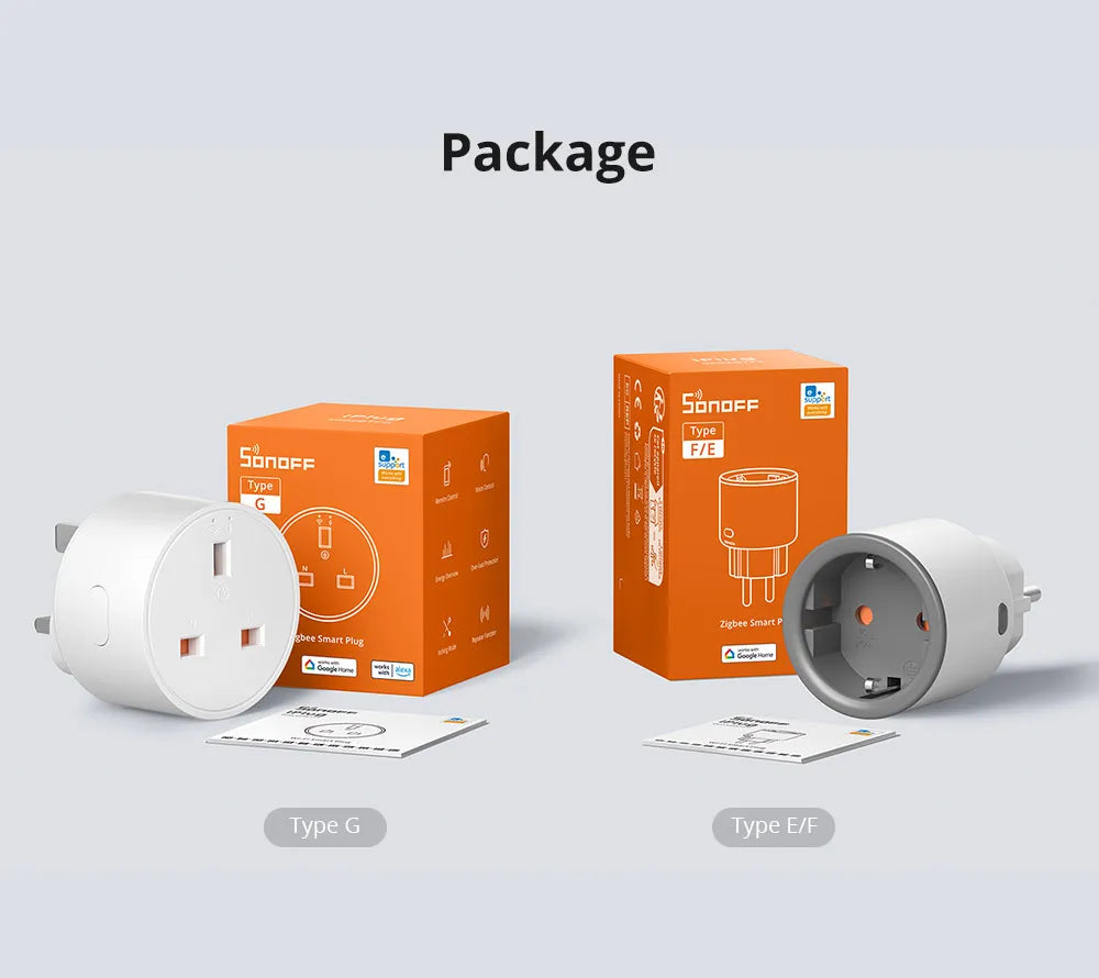 SONOFF S60ZB EU/UK iPlug Zigbee Smart Plug ZIgbee Router Device Overload Protection ENergy Monitoring Timer Control via Alexa