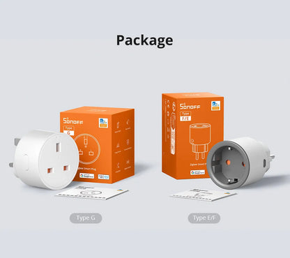 SONOFF S60ZB EU/UK iPlug Zigbee Smart Plug ZIgbee Router Device Overload Protection ENergy Monitoring Timer Control via Alexa