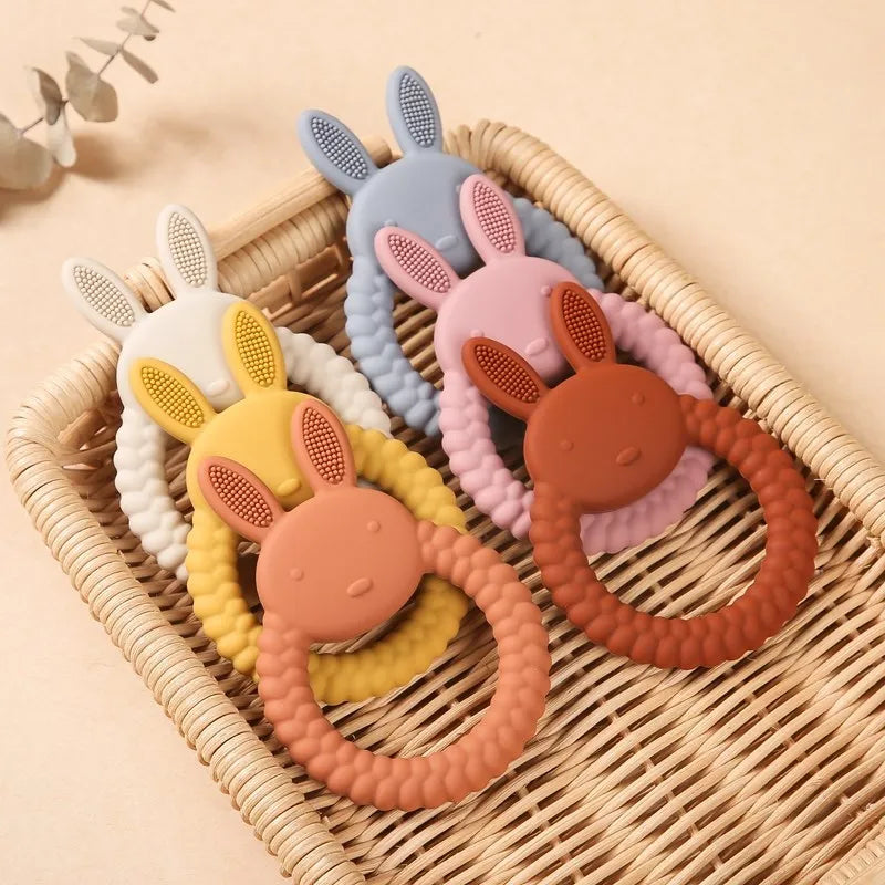 Baby Silicone Teethers Animal Food Grade Silicone Baby 0-12 Toys Silicone Teeth Grinding Stick Newborn Pacifier Accessories Toys