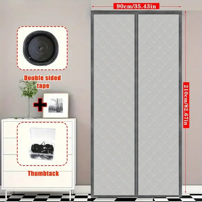 Winter Door Curtain Windproof Warm Partition Curtain Magnetic Door Curtain Punch-free Door Curtain Bedroom Block PU Curtain