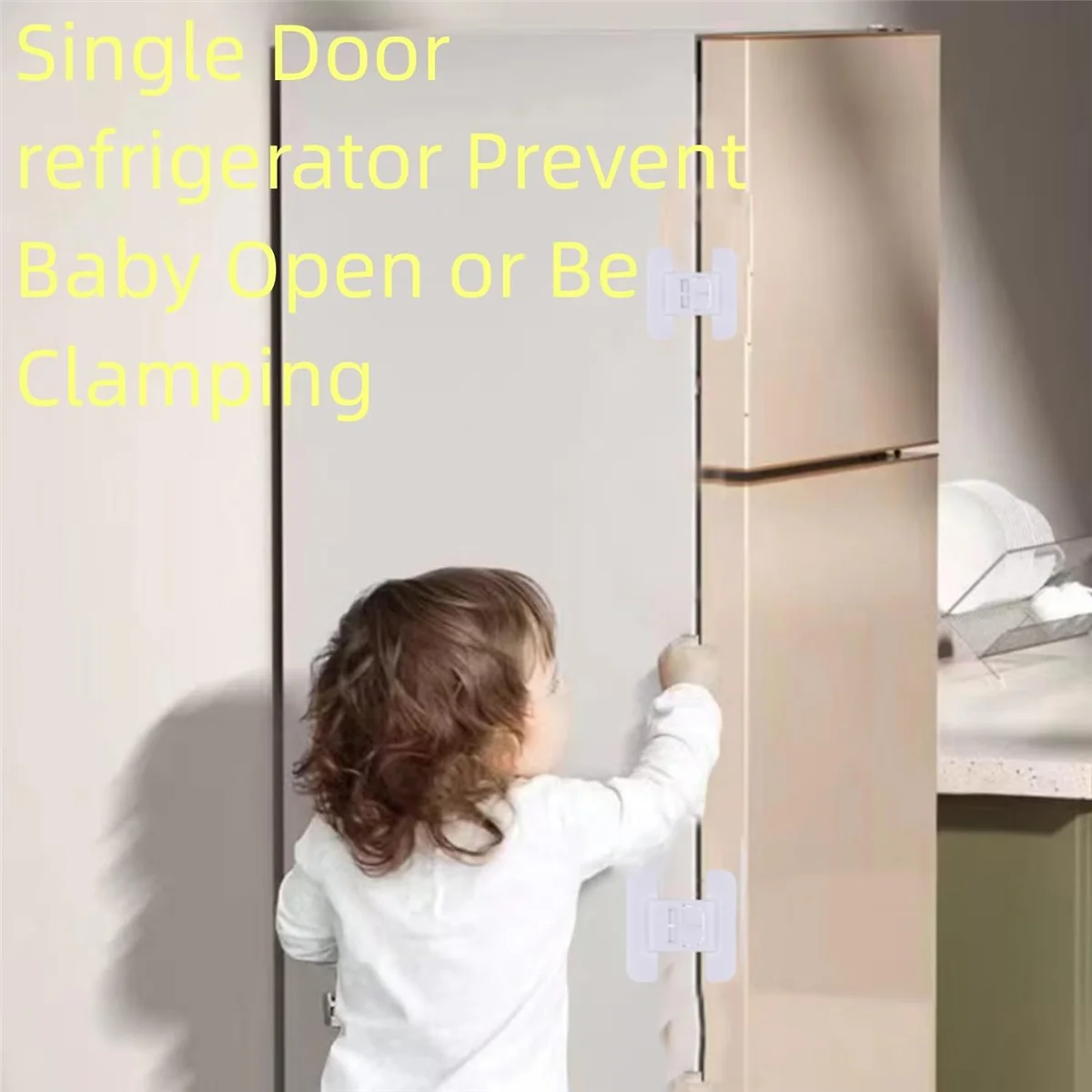 Fridge Lock, Refrigerator Lock for Kids, Cabinet Locks for Babies, Child Drawer Locks, Freezer Door Lock for Proof 4PcsB84B