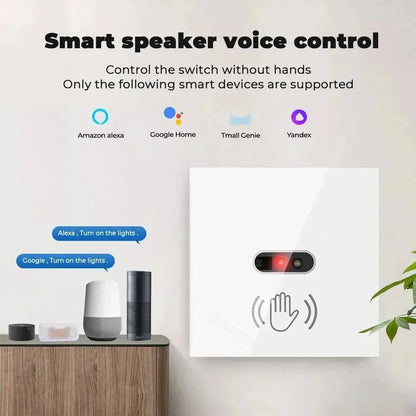 WiFi Infrared Sensor Wall Smart Switch Non-Contact Power Turn On The Light Power On Off Lamp With eWelik Salute Alexa Alice