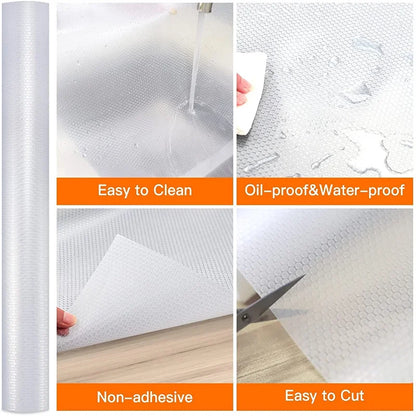 Reusable Drawer Liners Washable Dustproof and Non-slip Placemats Kitchen Cabinet Mats Refrigerator Non-slip Liners Shelf Paper