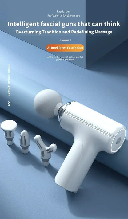 NEW Portable AI Fascial Massage Gun Electric Percussion Massager Body Relaxation With 4 Replaceable Massage Head LED Night Light