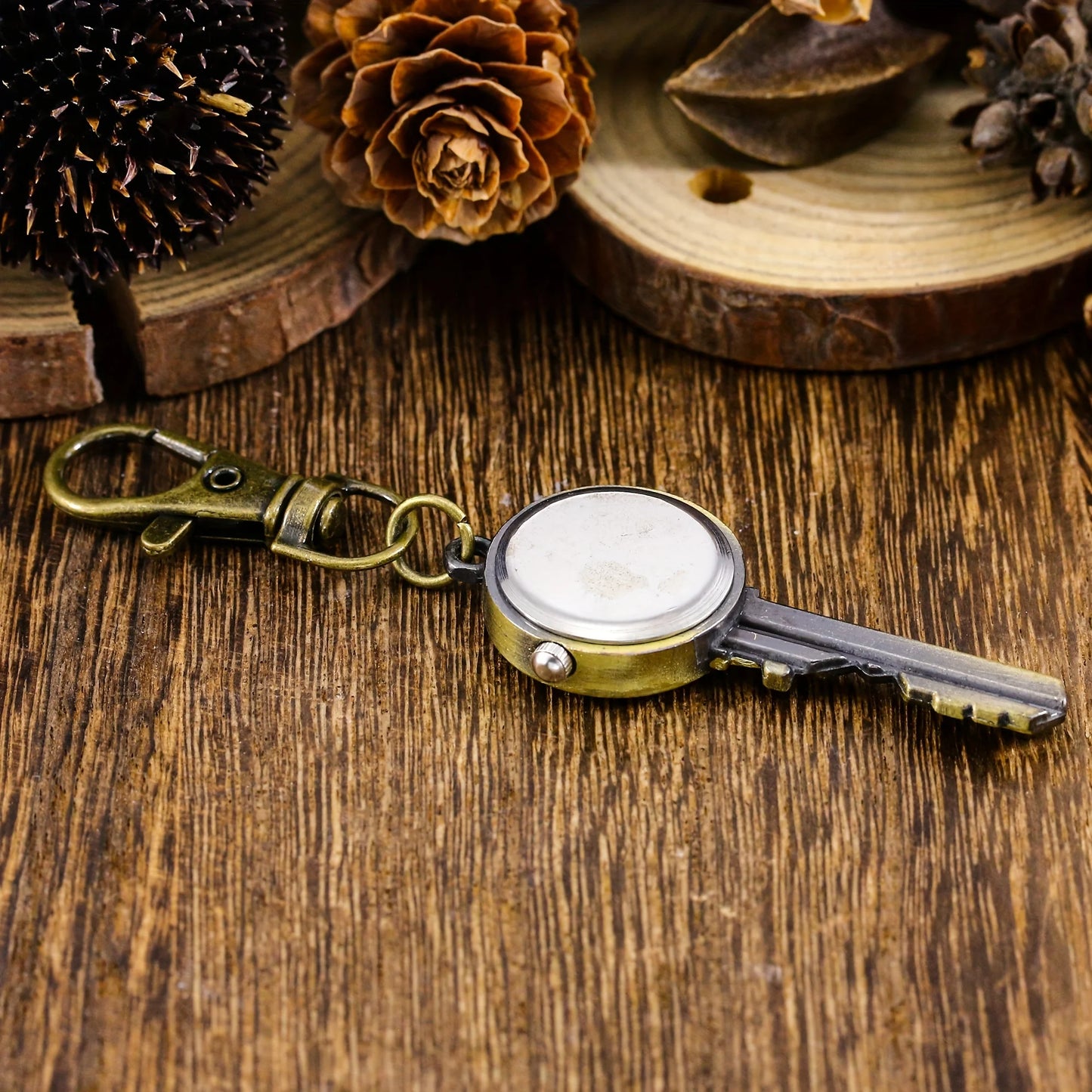 Key antique copper keychain watch pocket watch quartz watch student necklace watch hanging watch accessory