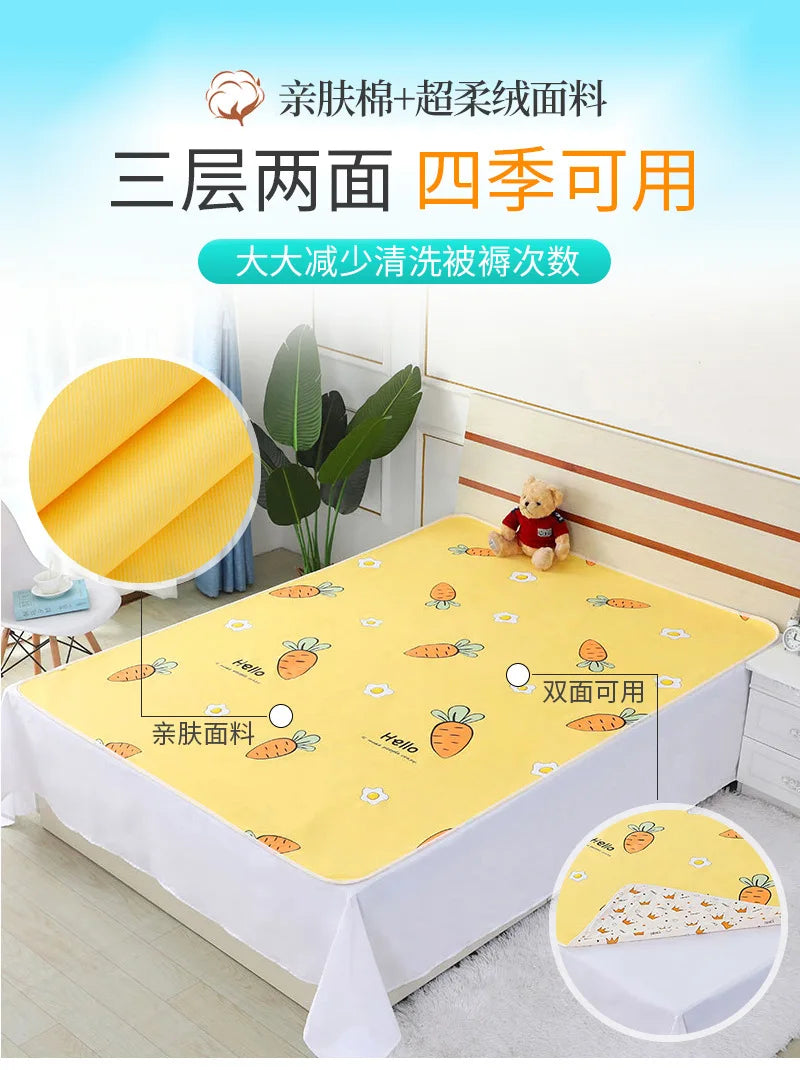 Newborn Cartoon Urine Pad Portable Cute Double Sided Bed Mat Waterproof Washable Diaper Changing Pad Children Diaper Products