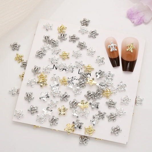 50Pcs New Nail Accessories Cute Hollow Turtle Summer Style Nail Accessories Accessories