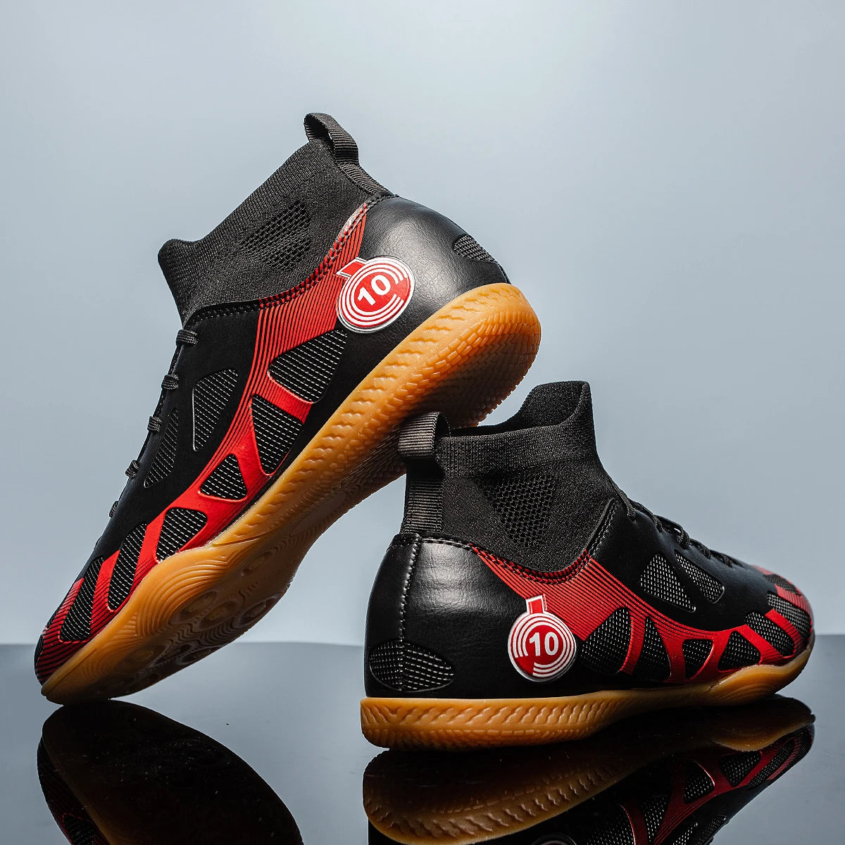 Men's Sports IC Indoor Flat Bottomed Football Shoes Adult High-Tops Wear Resisting Training Shoes Teenagers Non Slip Shoes