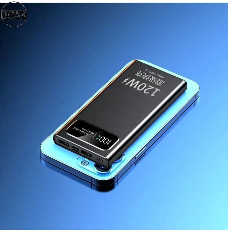 Quality BCAK New 120W Power Bank 20000mAh Super Fast Charging Large Capacity Mobile Power Supply