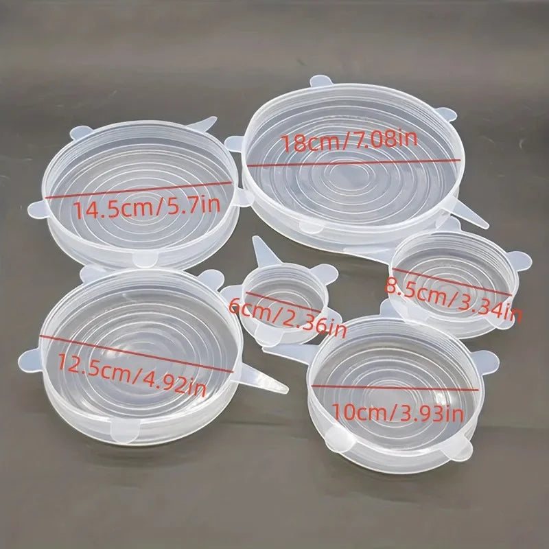 Silicone Stretch Lids Reusable Universal Round Square Silicone Food Wrap Bowl Pot Lid Silicone Cover Pan Cooking Kitchen Stuff