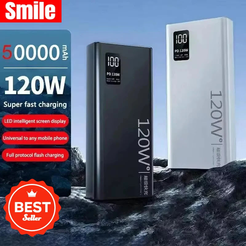 120W super fast charging 30000 mAh power bank with 100% sufficient capacity for mobile power supply for various mobile phones