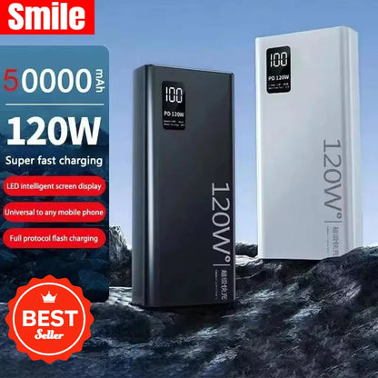 120W super fast charging 30000 mAh power bank with 100% sufficient capacity for mobile power supply for various mobile phones