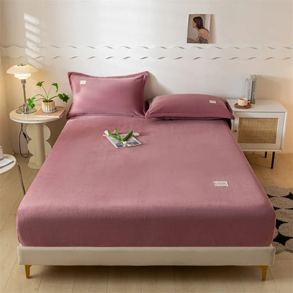 Velvet Thermal Mattress Cover, Plush Fabric Sheets For Winter, Bed Cover, Bed Sheets Set For Single Double King Queen Bed120x200
