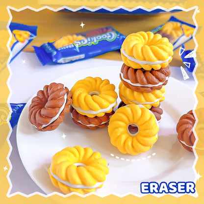 Kawaii stationery items School teacher gift Office Supplies classroom back to school cookie Carton Rubber Erasers cute things