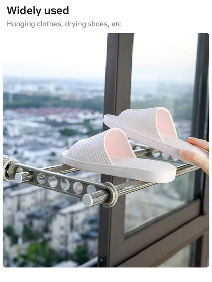 Drying Rack Balcony Clothes Drying Rack Wall Mounted Clothes Drying Rack Bathroom Drying Rack Indoor Space Saving 8 Holes