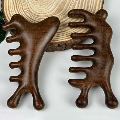 Scalp Relax Meridian Massage Comb Anti-static Blood Circulation Sandalwood Hair Comb Smooth Hair Comfortable Head Massage Comb