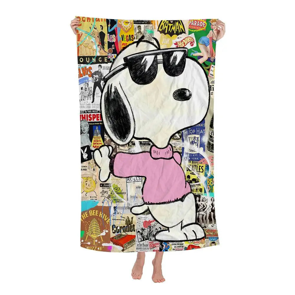 S-Snoopy Anime Cartoon Beach Towel Cute Kawaii Room Decor Bath Girls Children Hand Towels For Bathroom Shower