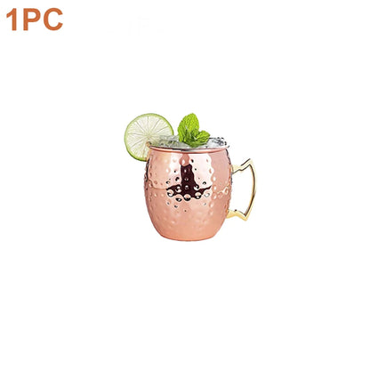 1-3pcs 550ml Hammered Copper Plated Moscow Mule Mug Beer Cup Coffee Cup Mug Copper Plated Canecas Mug Travel Mug Champagne Party