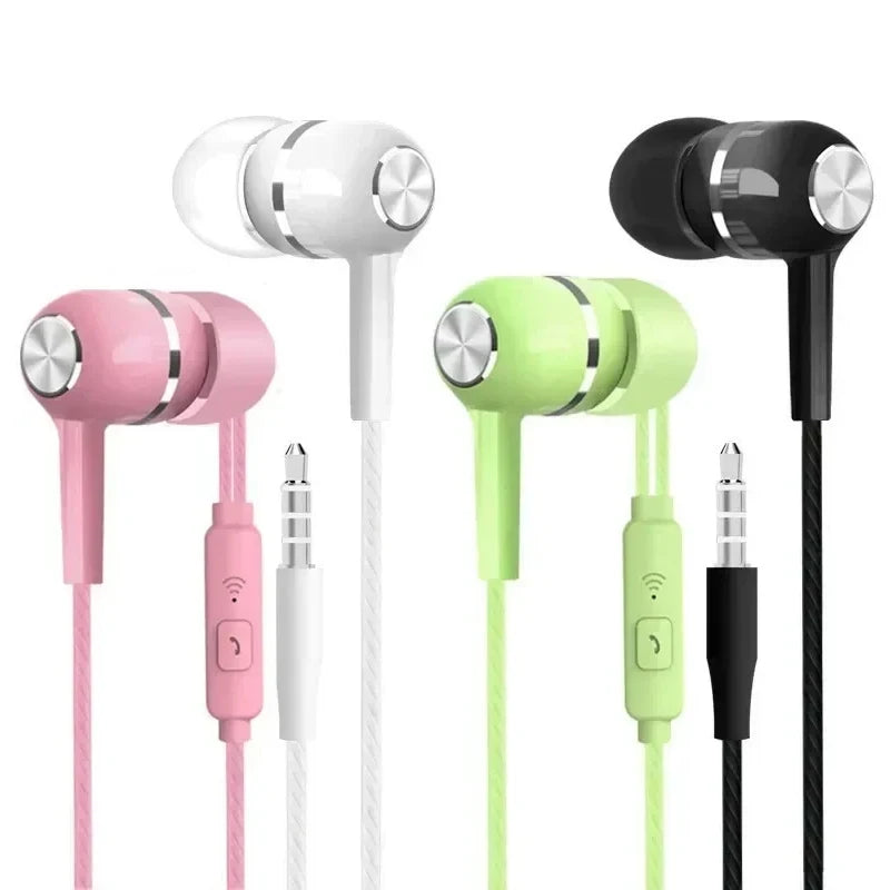 3.5mm Wired Earphone In-Ear Headset HIFI Heavy Bass Earbuds Monitor Sports Headset Stereo Music Gaming Headphone with Microphone