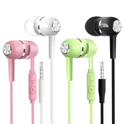 3.5mm Wired Earphone In-Ear Headset HIFI Heavy Bass Earbuds Monitor Sports Headset Stereo Music Gaming Headphone with Microphone
