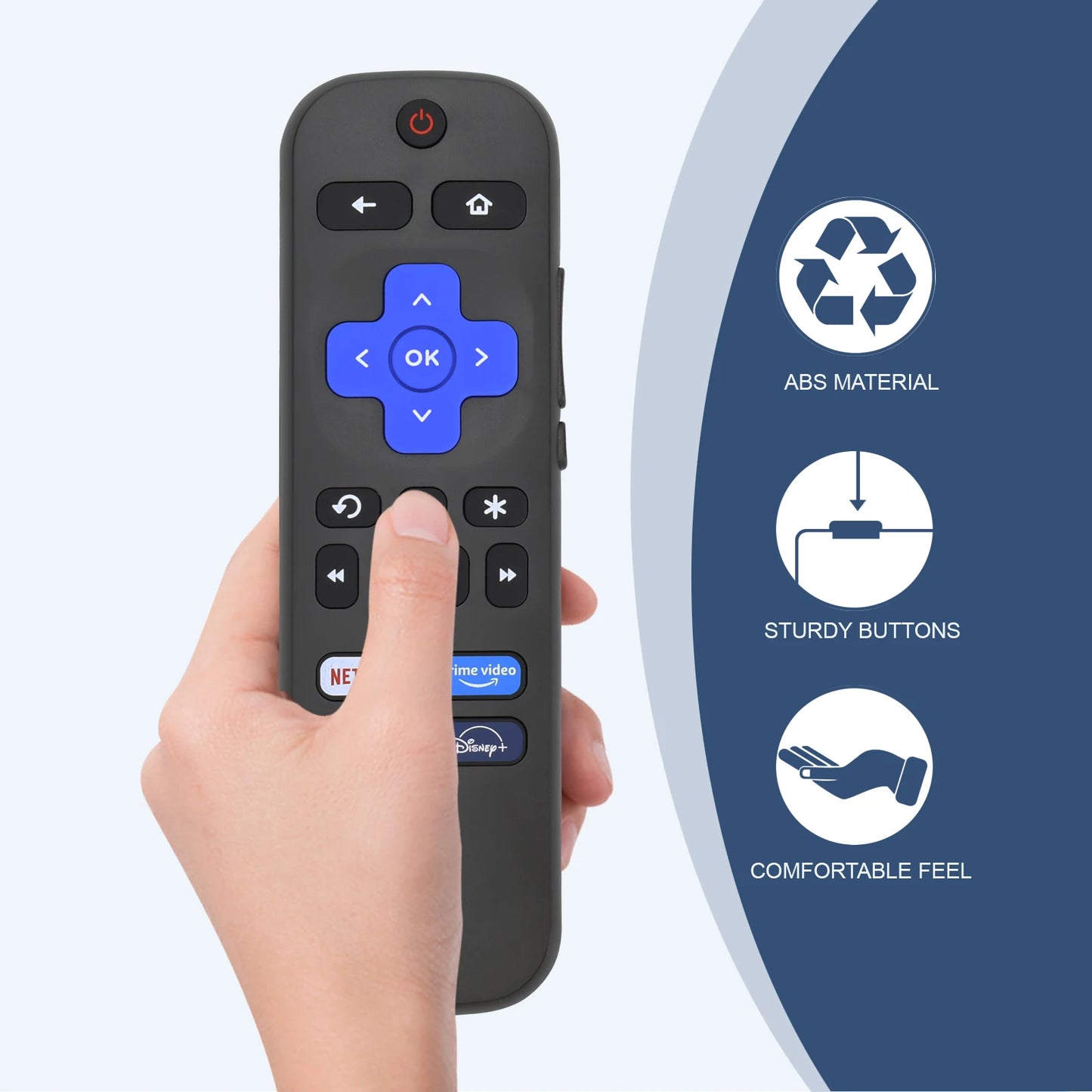 Replacement Remote Control Only for All Roku TV, Compatible for TCL Roku/Hisense Roku/Onn Roku Series Smart TVs