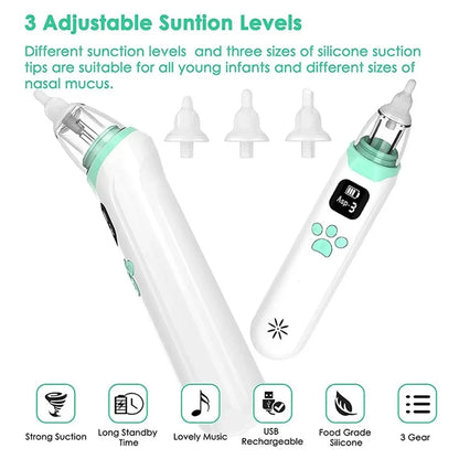 Nasal Aspirator For Infants And Young Children Nasal Washer Electric Newborn Baby And Children's Nasal Mucus Cleaning Tool