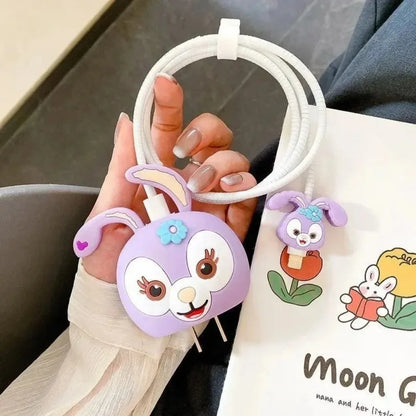 4Pcs Set Cable Protector for iPhone / iPad 18W/20W Charger Protector Case 3D Cartoon Cable Management Phone Wire Cord Organizers