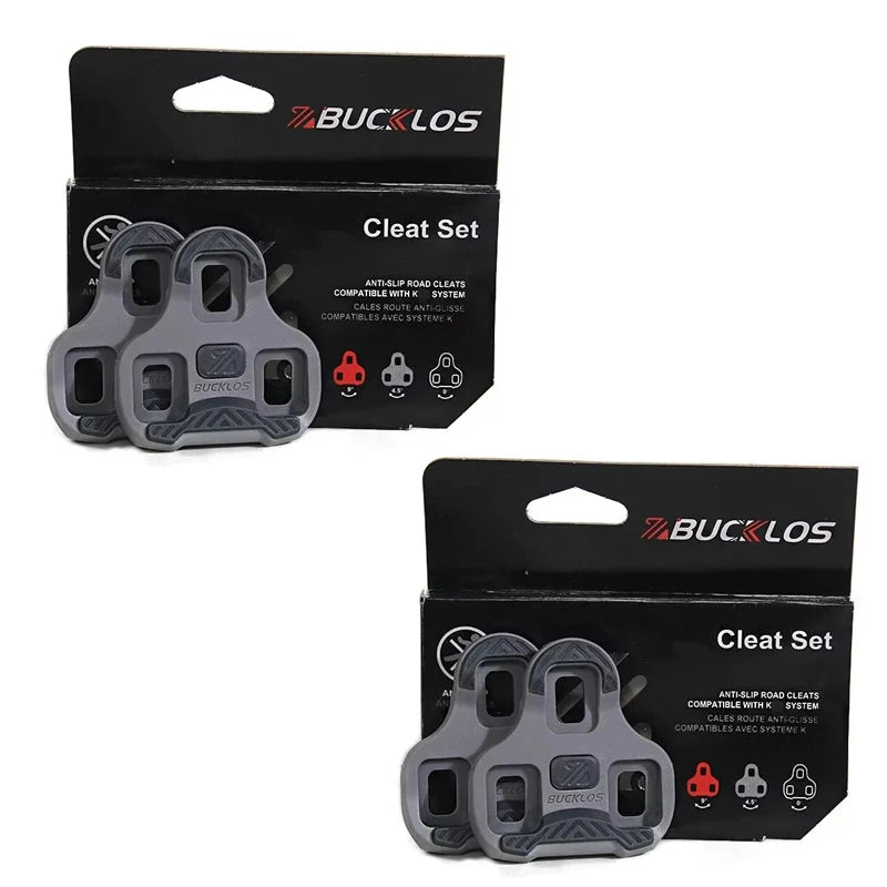 BUCKLOS for LOOK Keo Cleats Float Road Cycling Shoes Pedal Cleats for Look Keo Bike Self Locking Pedal Plate 4.5/9 Degree 1/2pc