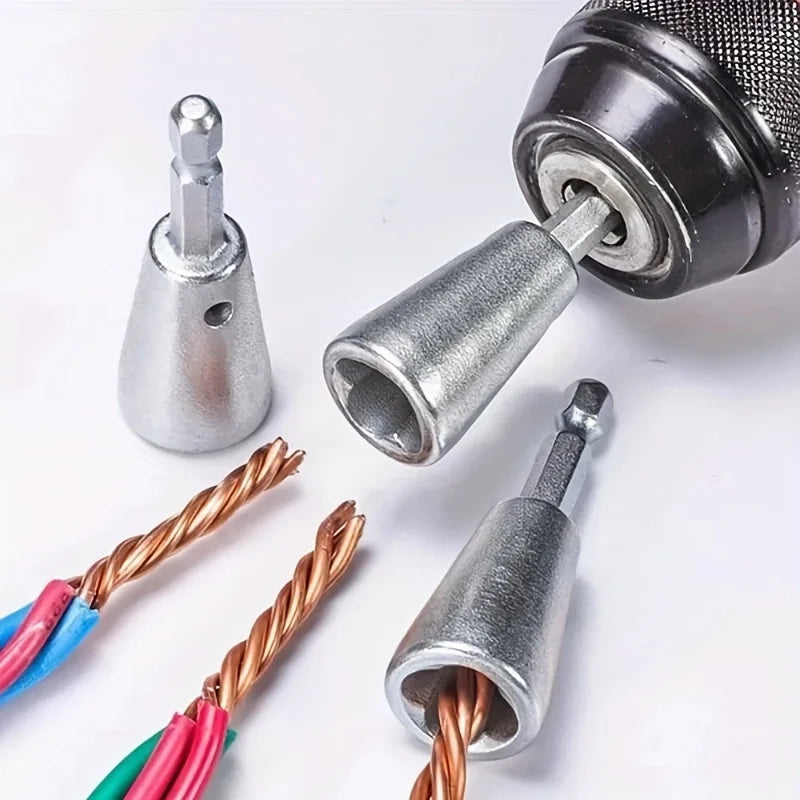 3pcs Wire Twister Tool for Drill, Wire Twister Wire Connector Wire Twisting Tool, Wire Nut Twister for Electrical Power Drill