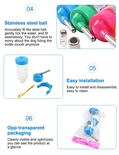 Pet Hamster Cat Drinker Kitten Water Bottle Dispenser Feeder Hanging Dog Guinea Pig Squirrel Rabbit Drinking Head Pipe Fountain