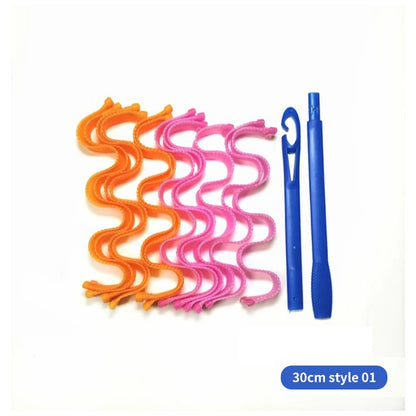 Heatless Hair Curler No Heat Silk Ribbon Hair Rollers Curls Headband Sleeping Soft Lazy Hair Curlers Foam Rod Curling Hair Tools