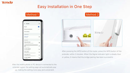 Tenda WiFi 6 Range Extender 2.4/5GHz AX1800 Dual Band Signal Expansion Booster Wireless Repeater No Dead Spots WPS Plug and Play