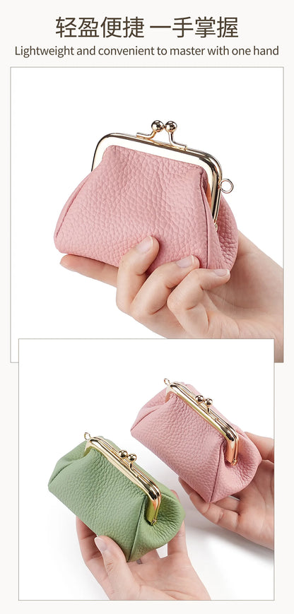 Women Wallets RFID Blocking Bank Card Purse Cowhide Leather Card Holder Mini Credit Coin Case Compact EDC Wallet