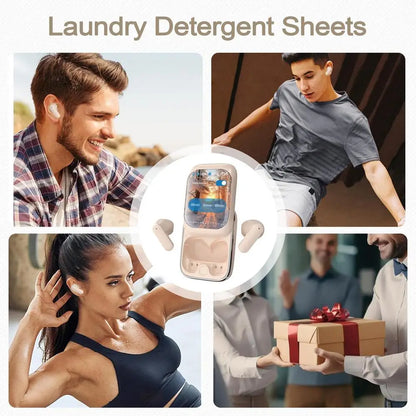 Wireless Ear Buds In-Ear Headphones Wireless Earbuds Slider Earphones Cordless Earbuds Full Color Touchscreen Ear Buds In-Ear