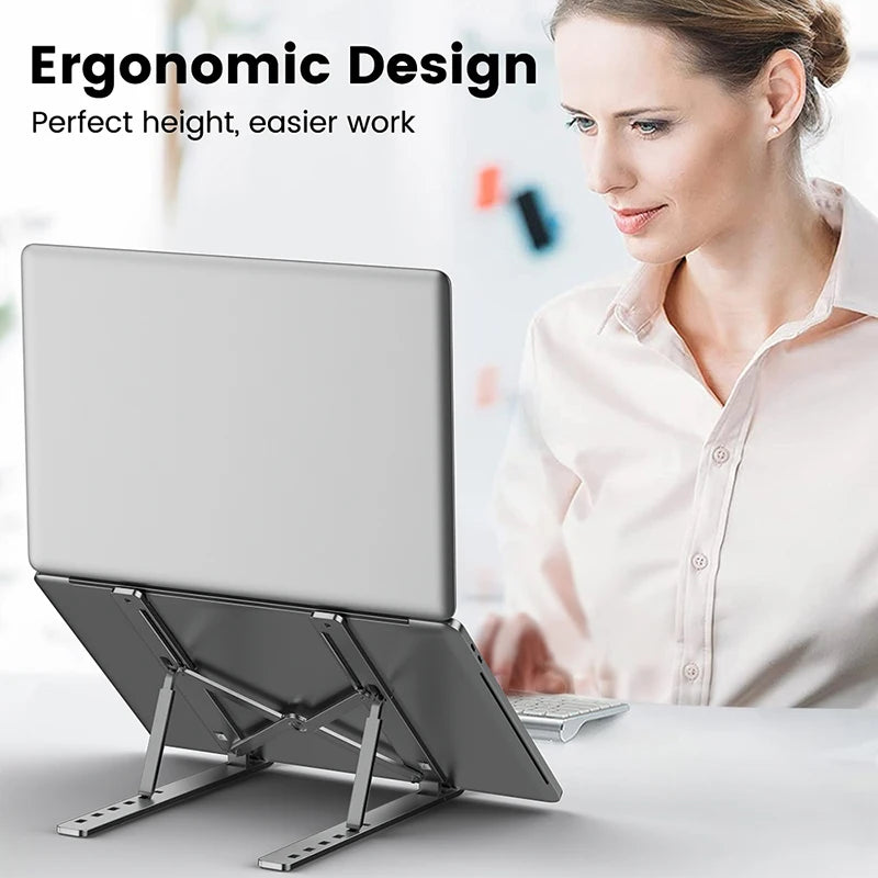 Foldable Metal Laptop Stand Adjustable Notebook Stand Laptop Holder Tablet Stand Computer Desktop Stand Laptop Accessories ﻿