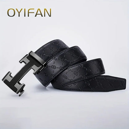 Fashions Men's Belt, Genuine Leather Belt, 3.5cm Automatic Belt with Alloy Buckle, High Quality Belt for Men，luxury belt men