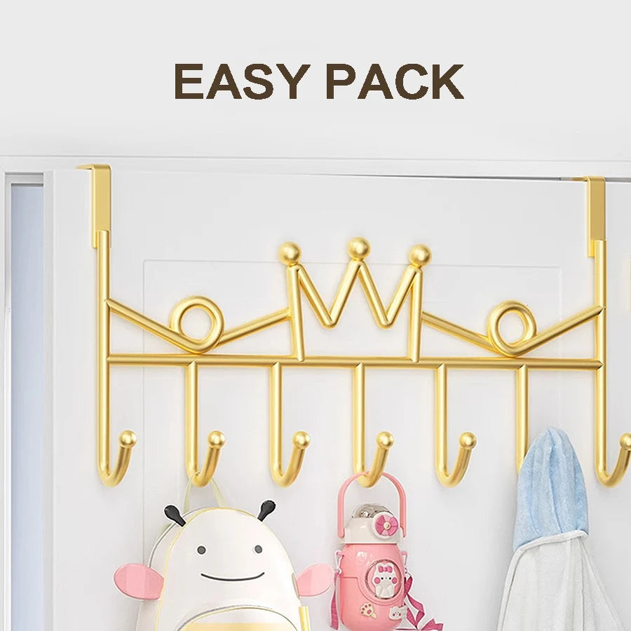 Hook Behind the Door, Punch-Free Door Rear Hanger, Door Storage Coat Hook, Entrance Door Bathroom Door Hook, Door Shelf, for Living Room, Kitchen and Bathroom