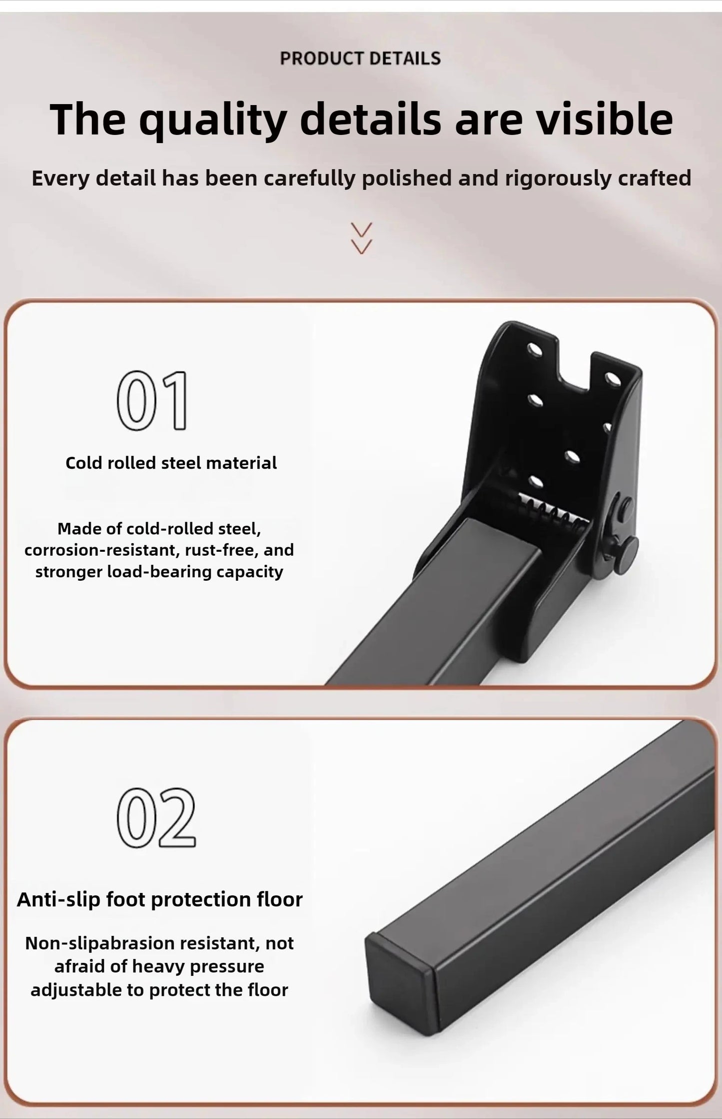 Foldable Table Leg Supports Thickened Sturdy Bases Anti-Slip Wear-Resistant Silent Foot Pads Heavy-Duty Aluminum Alloy  Design