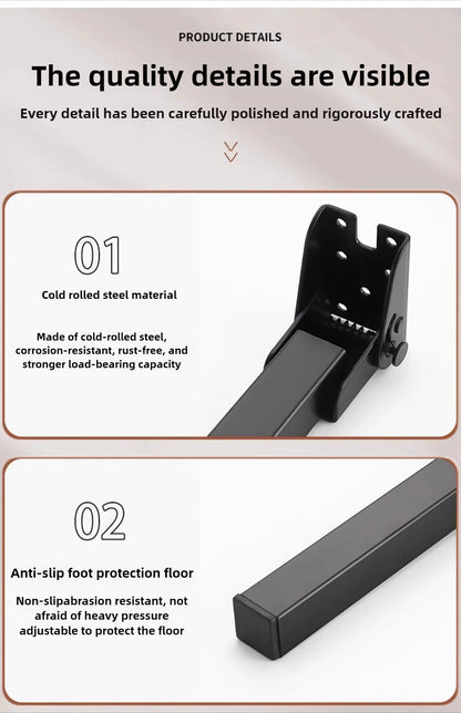 Foldable Table Leg Supports Thickened Sturdy Bases Anti-Slip Wear-Resistant Silent Foot Pads Heavy-Duty Aluminum Alloy  Design