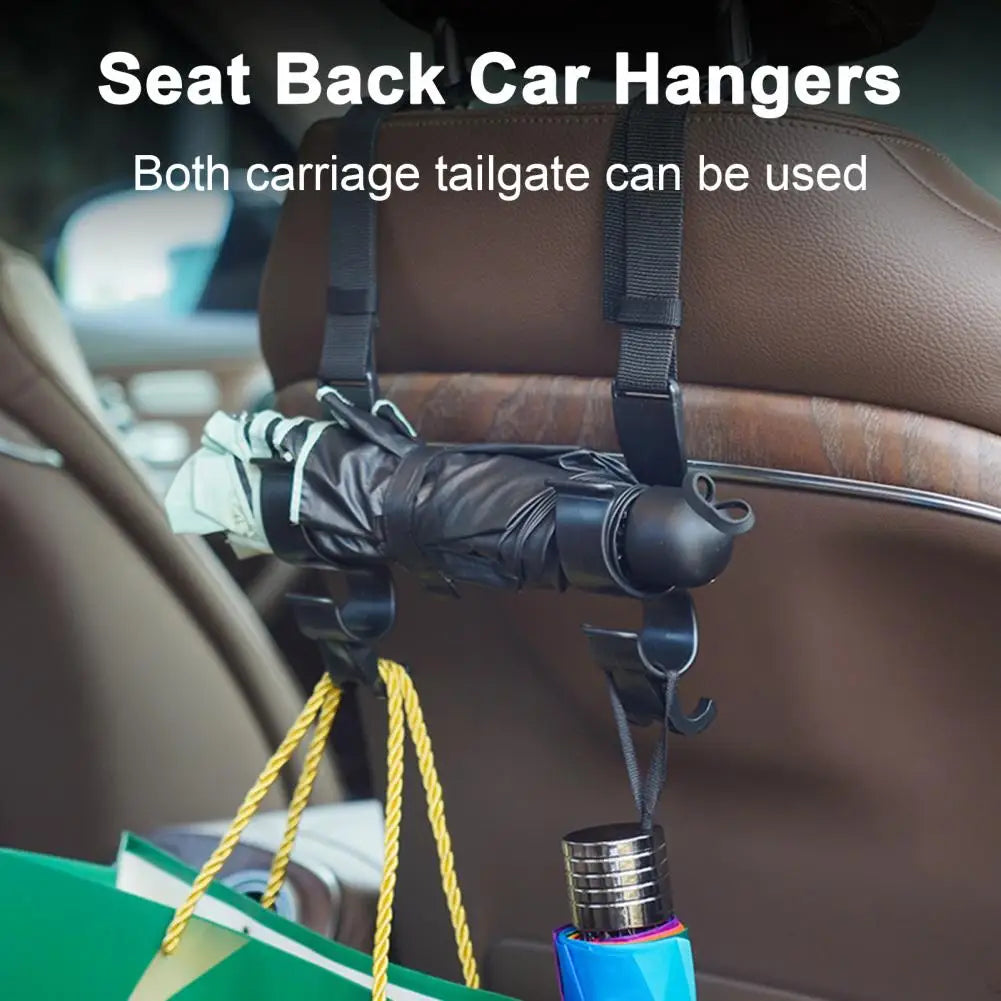 2pcs Car Hooks Car Back Seat Hook Rear Seat Headrest Hanging Hook Umbrella Holder Seat Back Storage Hook Auto Interior Hangers