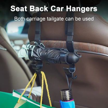 2pcs Car Hooks Car Back Seat Hook Rear Seat Headrest Hanging Hook Umbrella Holder Seat Back Storage Hook Auto Interior Hangers