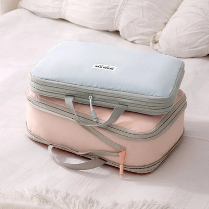 Large Capacity Compression Packing Cube Waterproof with Carry Handle Clothes Storage Bag Moisture-proof Space-saving