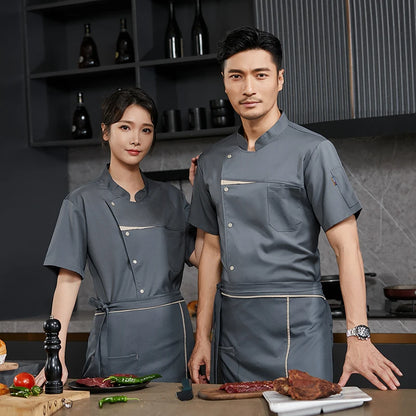 Kitchen Chef Shirts Cook Wear Hotel  Uniform Catering Cooking Clothes Chef Coat Jacket Professional Kitchen Costume Designer